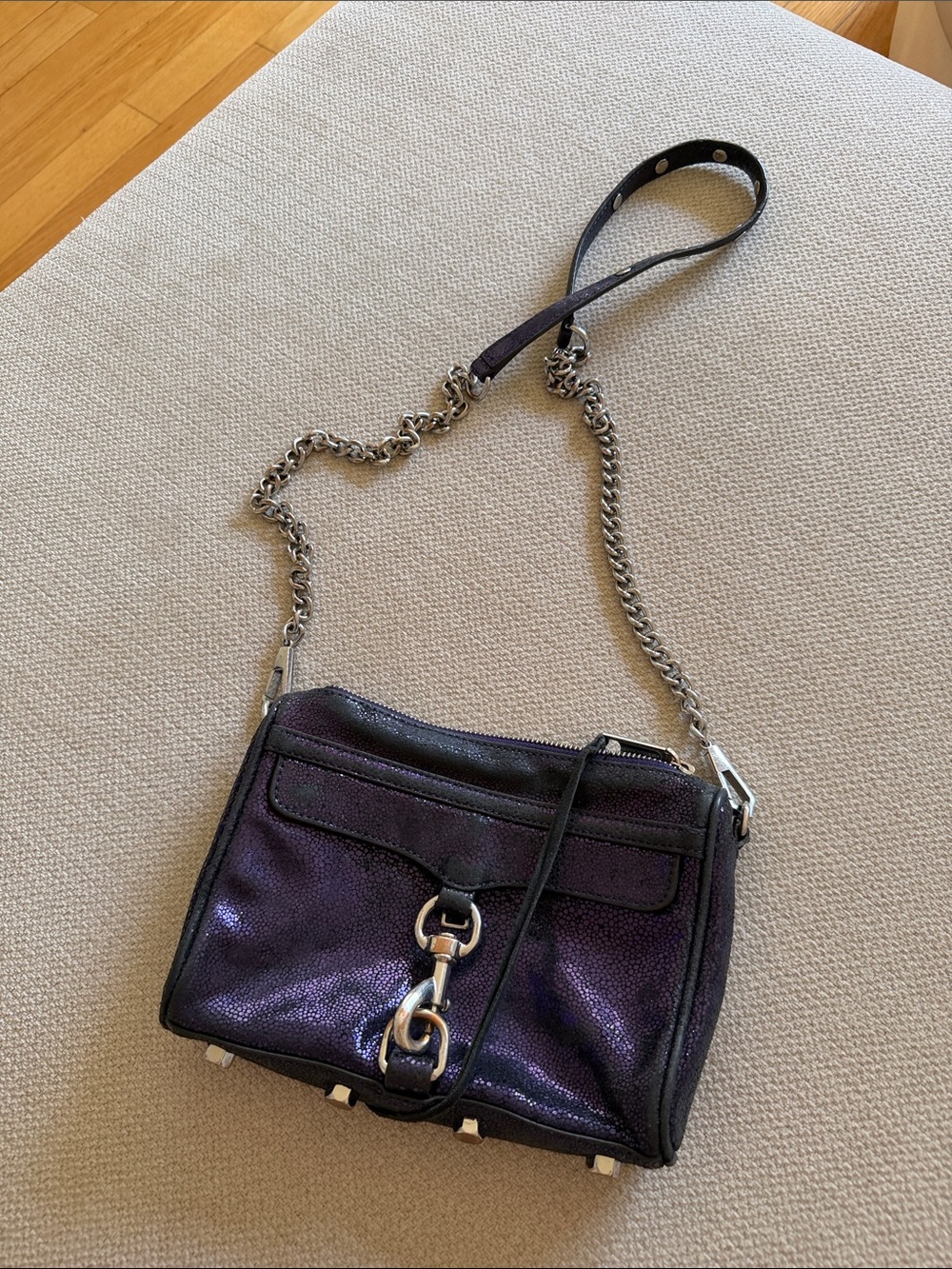 Rebecca Minkoff Women’s Purple Metallic Chain Shoulder Bag